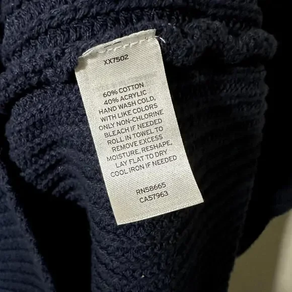 Melrose & Market Sleeveless Sweater Dress Navy Blue Womens Small Crochet Cotton - Picture 4 of 4